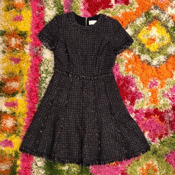Eliza J Tweed Dress, navy blue size 2P - Picture 4 of 16